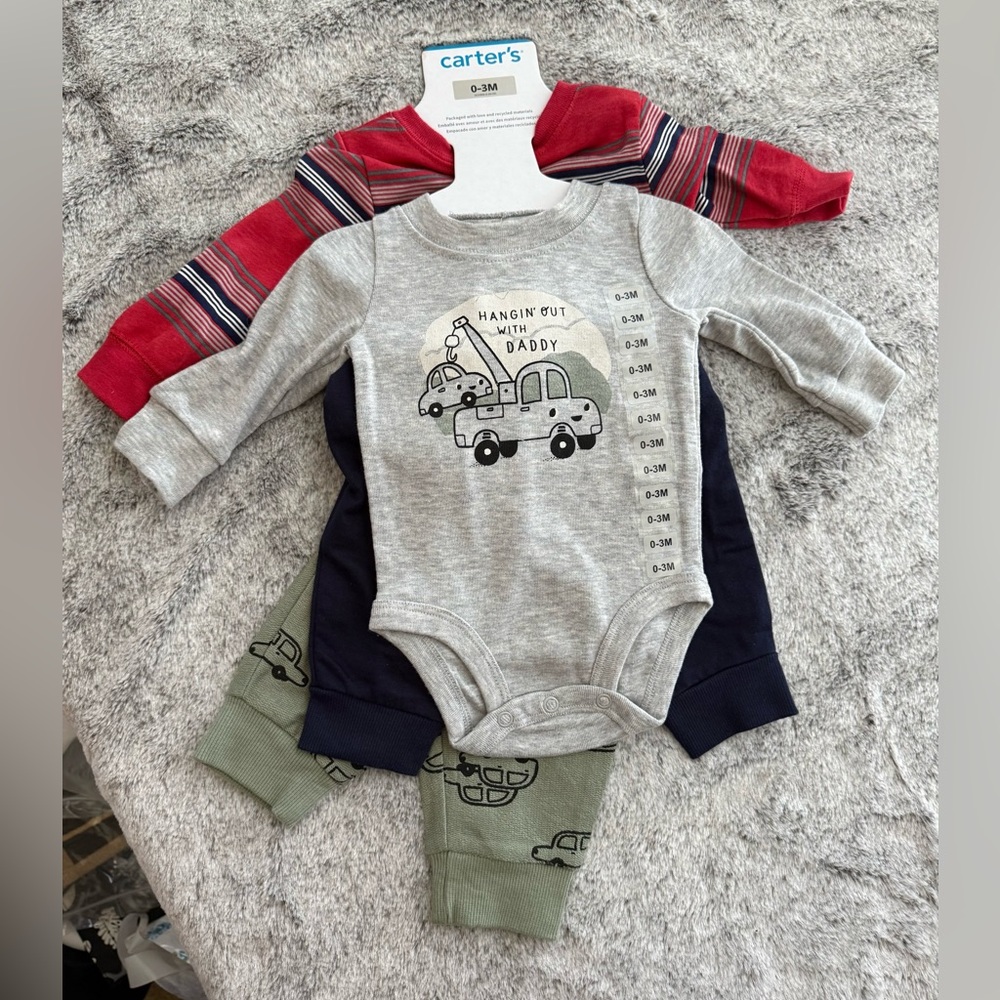 Carter's - 4 pcs. Gray Bodysuit and Pants Sets